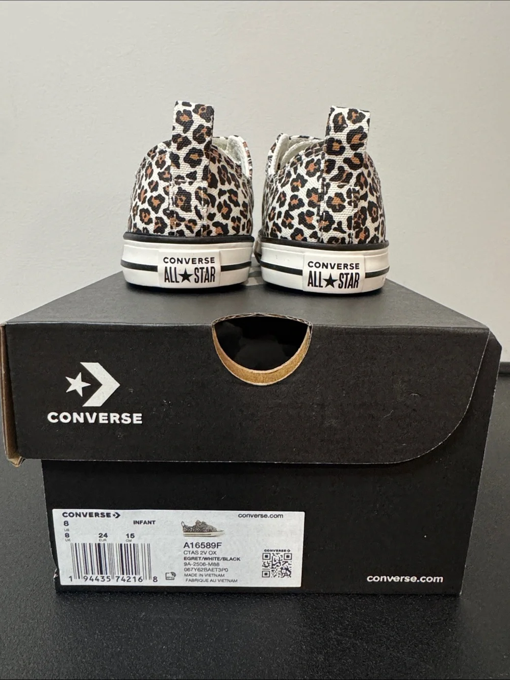 Converse Leopard Print Low Top Toddler Size 8 New NIB